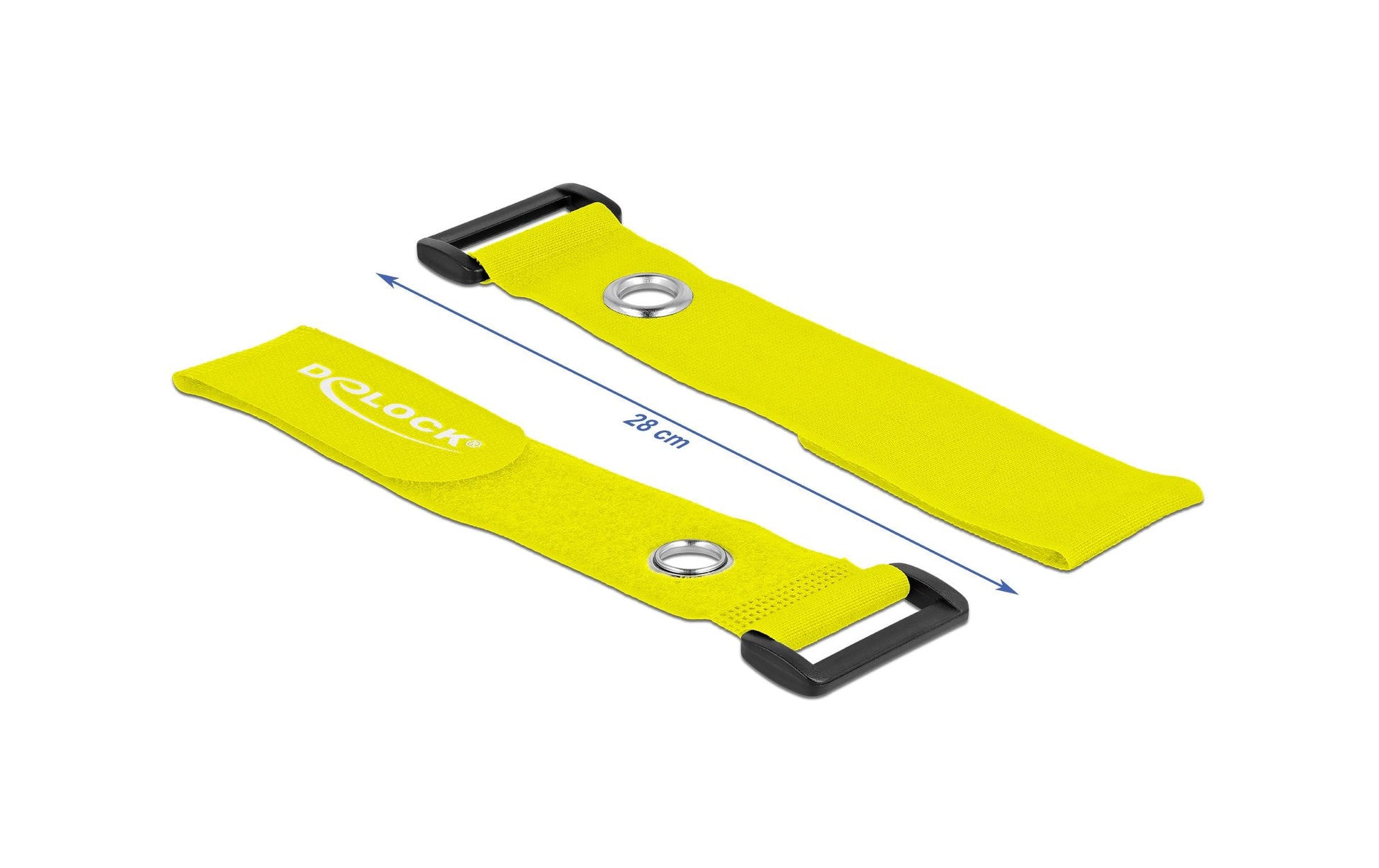 DeLOCK Klettkabelbinder, 280×38 mm, 3er-Pack, Gelb