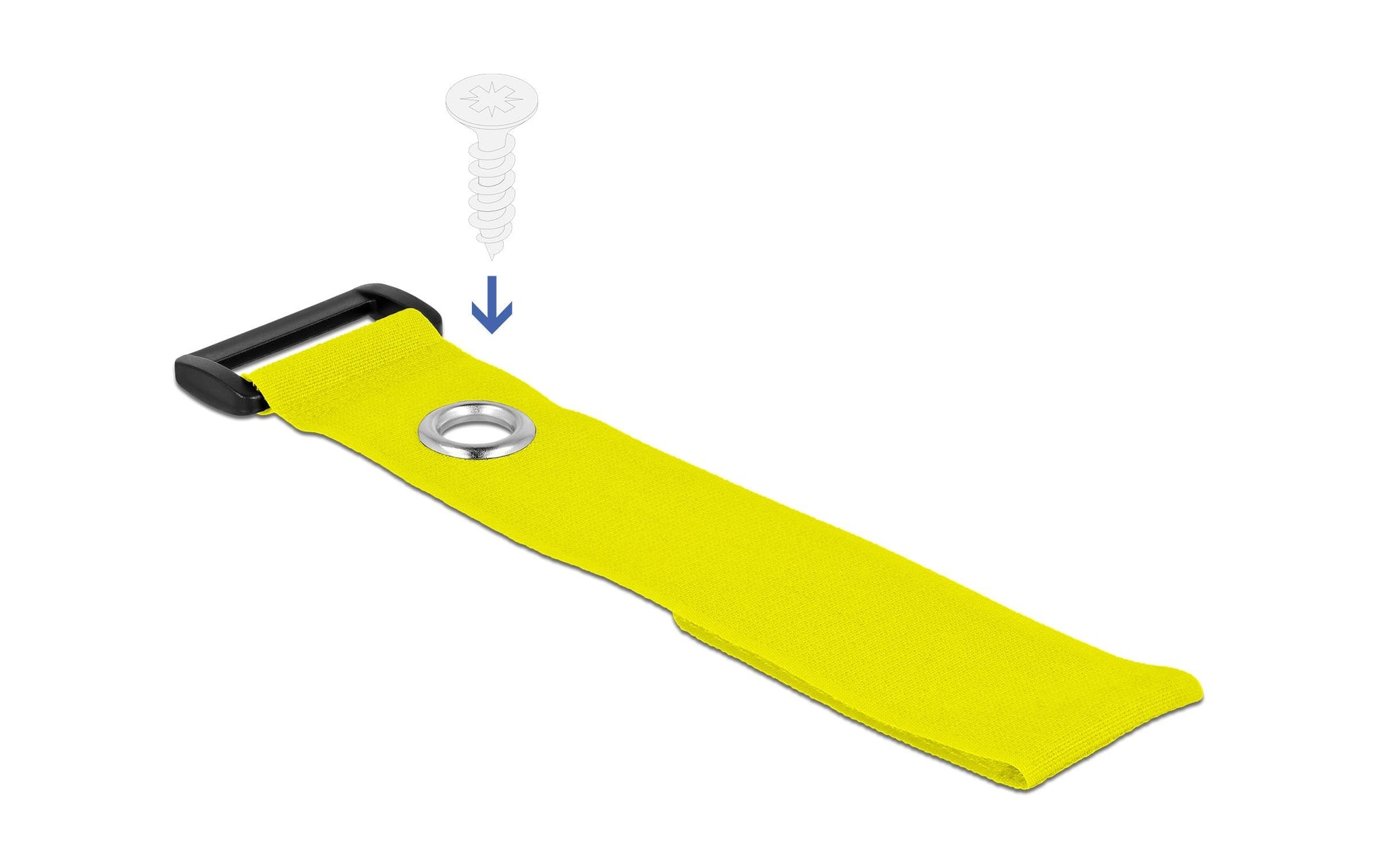 DeLOCK Klettkabelbinder, 280×38 mm, 3er-Pack, Gelb