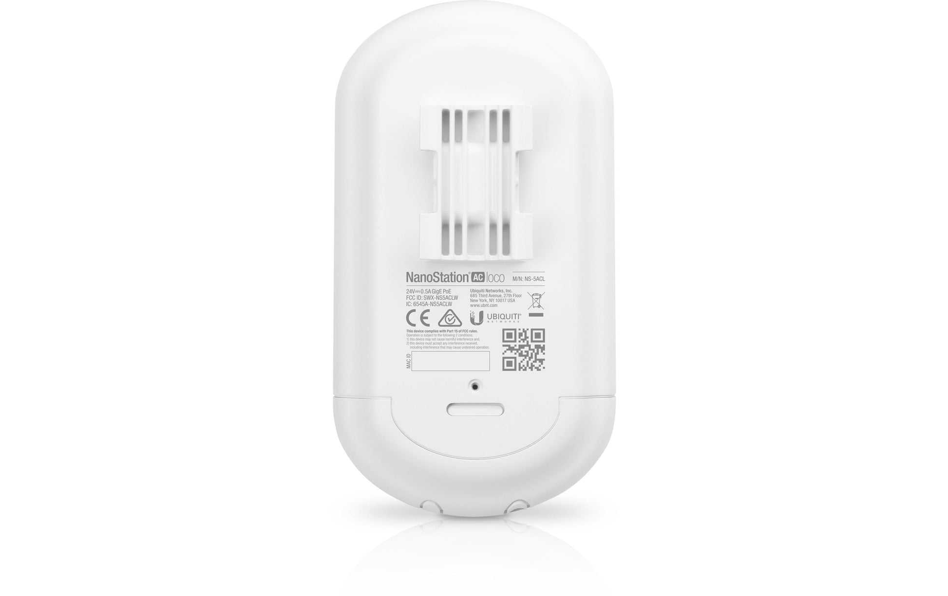 Ubiquiti airMAX NanoStation ac loco – 5 GHz Funkbrücke, 1× GbE, bis 10 km, 1 Gbit/s, Outdoor