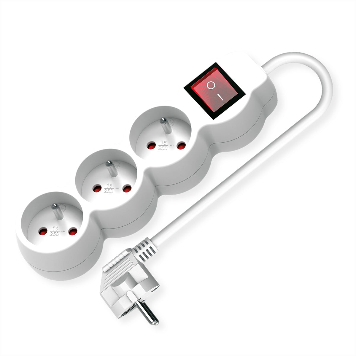VALUE Steckdosenleiste – 3×Typ E (UTE), 1,5 m, beleuchteter Schalter