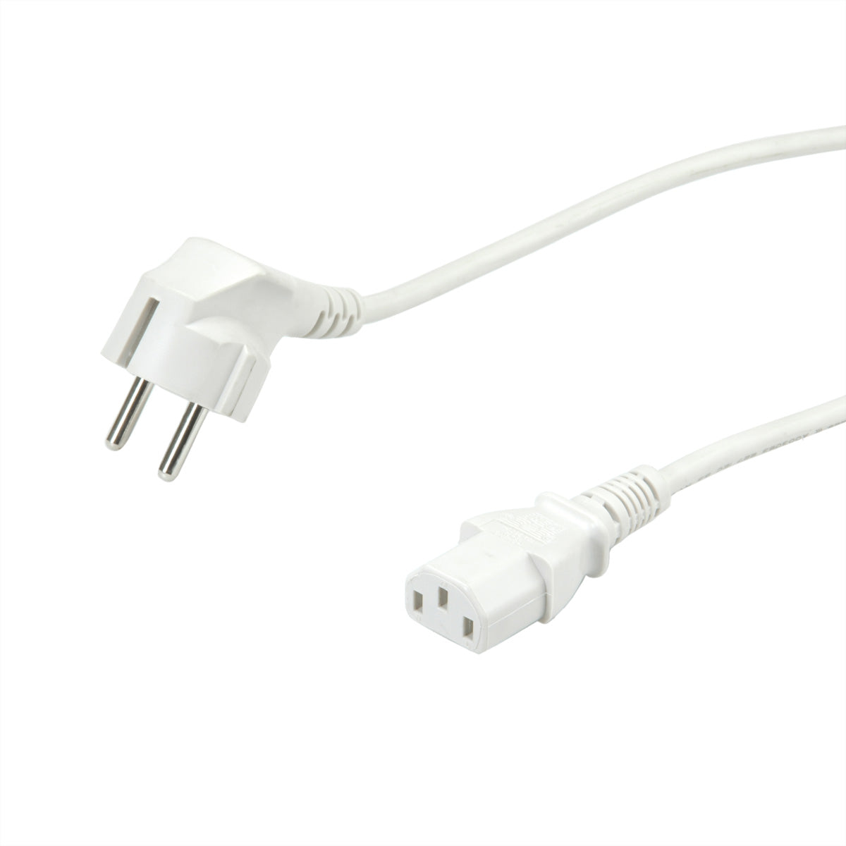 VALUE Netzkabel – Schuko (Typ E/F) – IEC C13, 1,8 m, 250 V/10 A, weiss