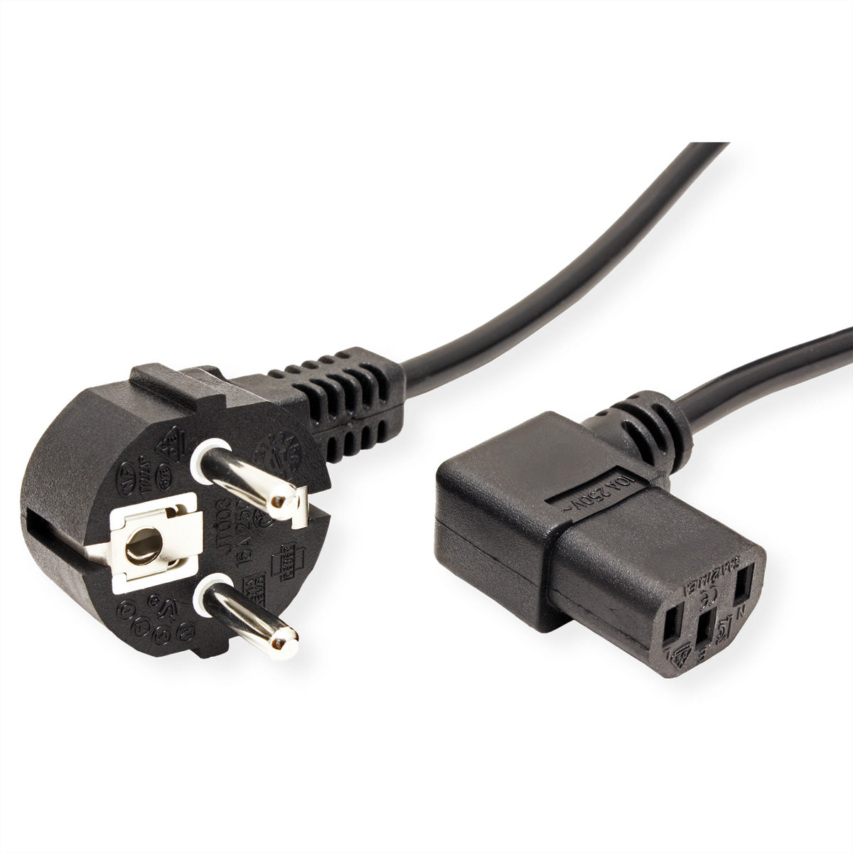 VALUE Netzkabel – Schuko (Typ E/F) – IEC C13, 1,8 m, 250 V/10 A, schwarz