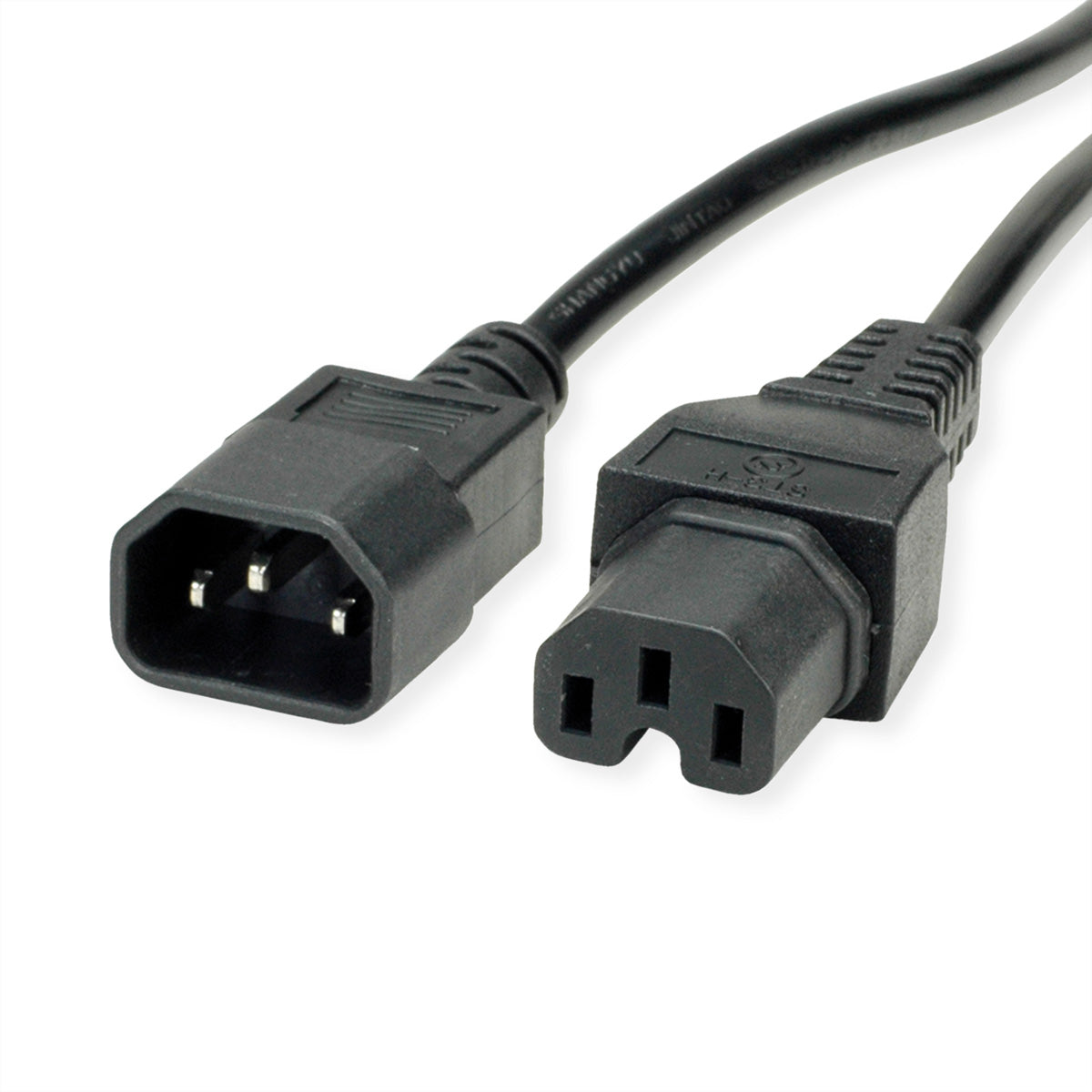 VALUE Netzkabel – IEC C14–IEC C15, 3 m, 250 V/10 A, schwarz