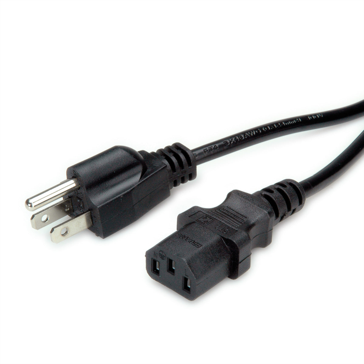 VALUE Netzkabel – NEMA 5-15–IEC C13, 1,8 m, 125 V/10 A, schwarz