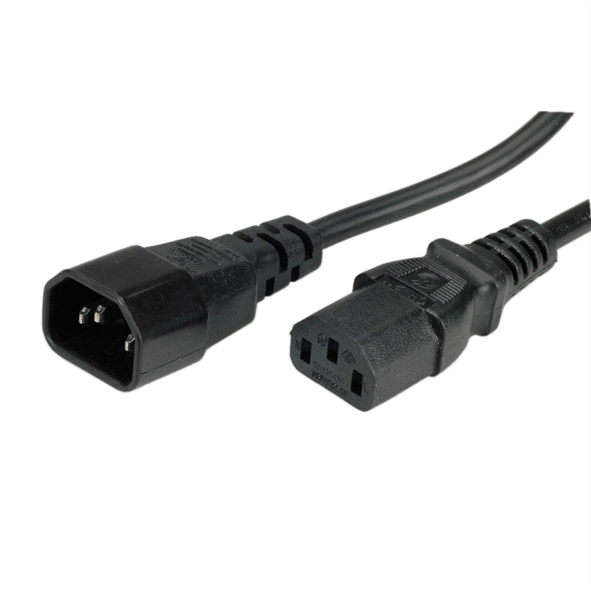 Bachmann Netzkabel – IEC C14 zu IEC C13, 1 m, 250 V/10 A, Schwarz