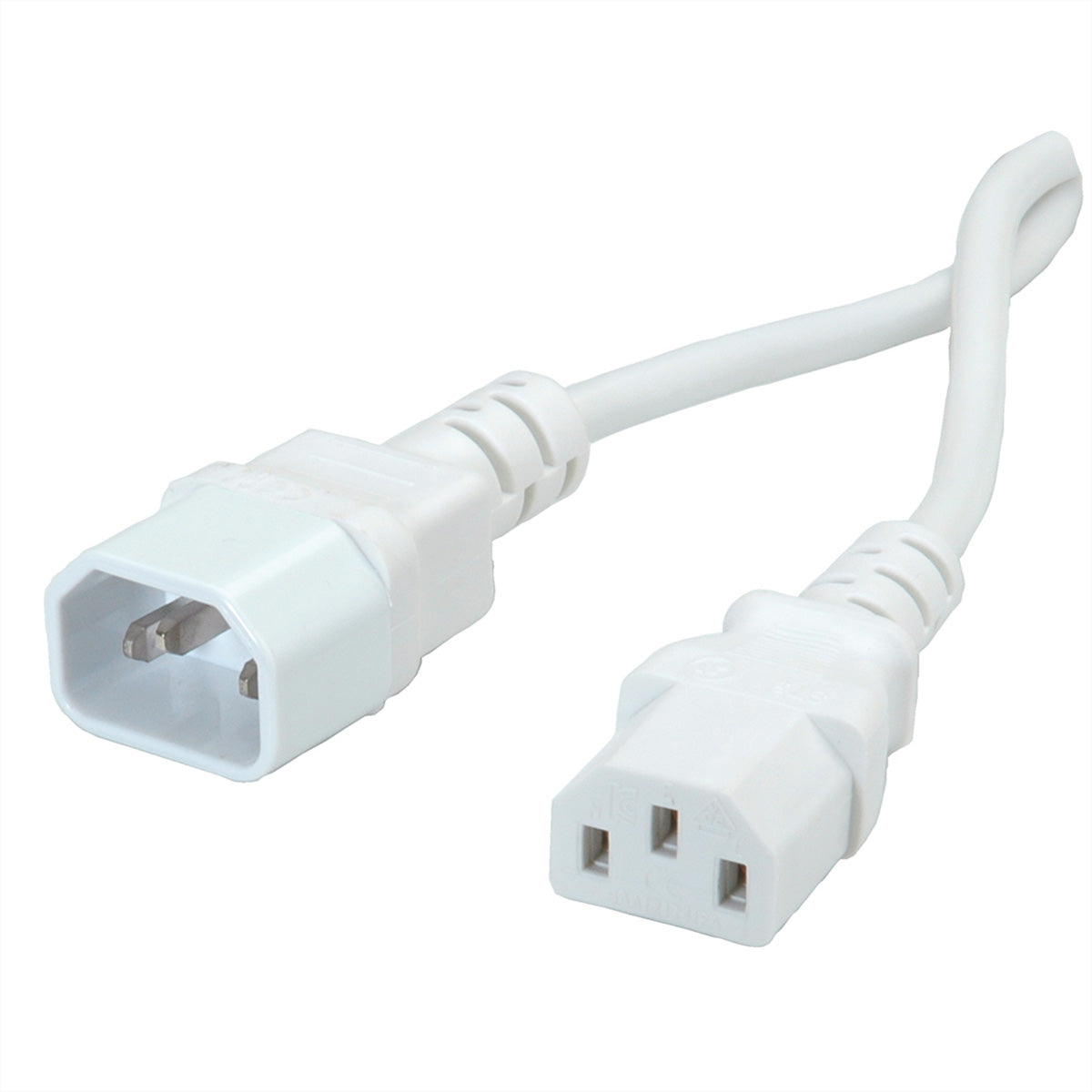 ROLINE GREEN Netzkabel – IEC C14–IEC C13, 3 m, 250 V/10 A, weiss