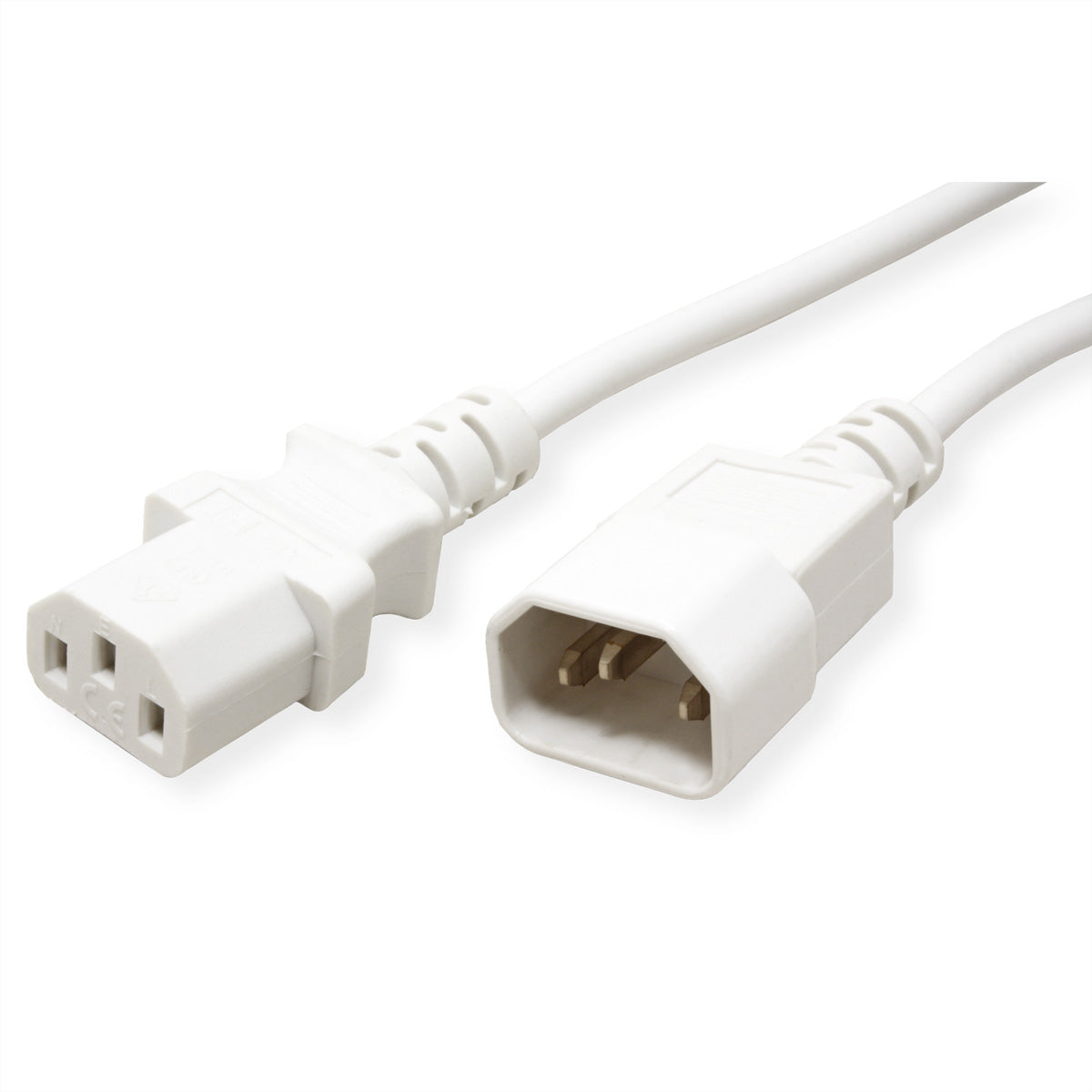 VALUE Netzkabel – IEC C14 zu IEC C13, 1,8 m, 250 V/10 A, weiss