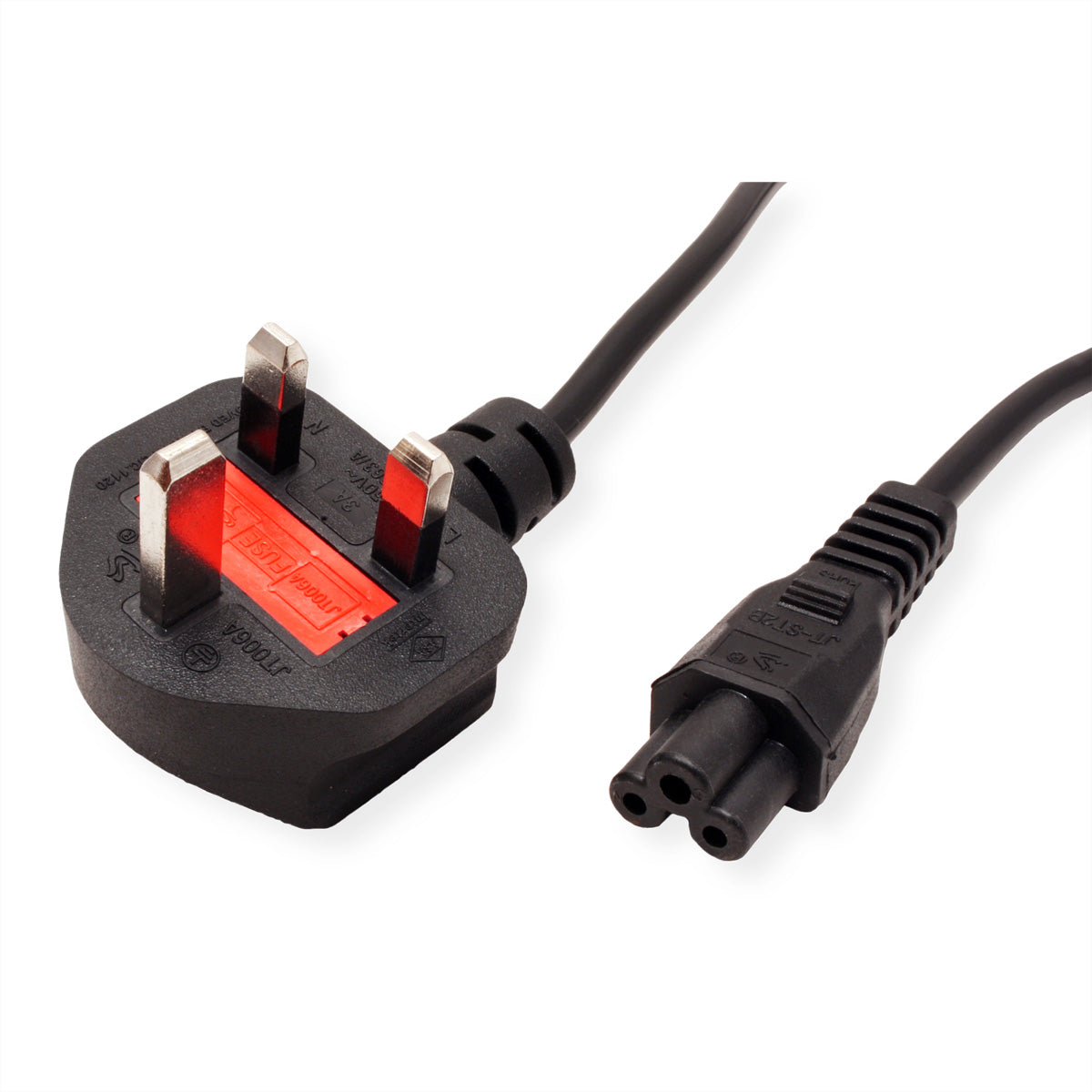 VALUE Netzkabel – UK (Typ G) – IEC C5, 1,8 m, 250 V/2,5 A, Schwarz