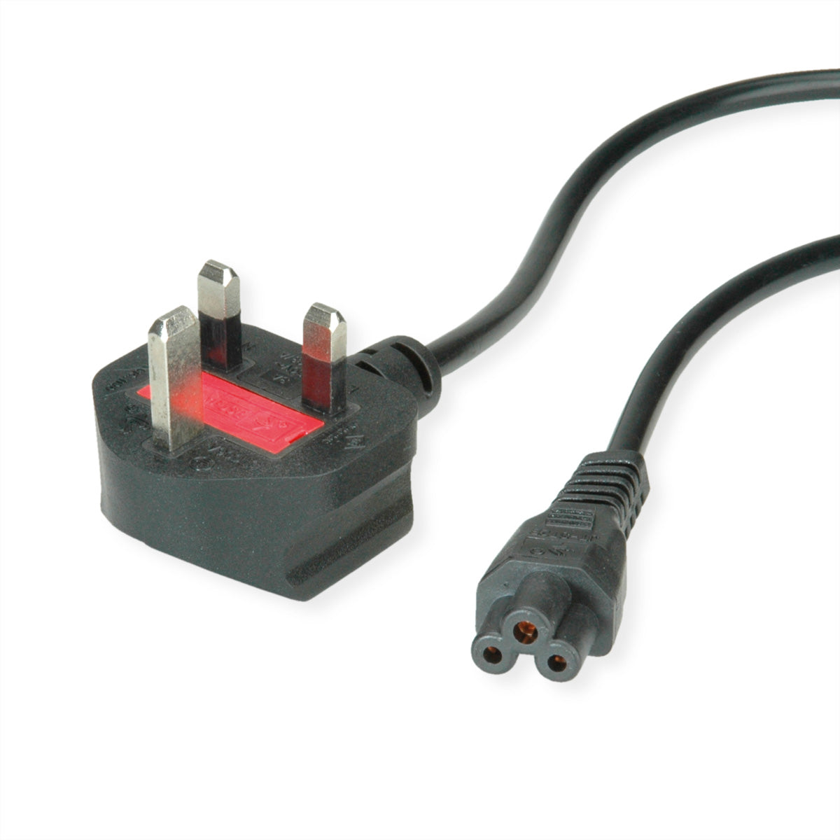 VALUE Netzkabel – UK (Typ G) – IEC C5, 1,8 m, 250 V/2,5 A, Schwarz