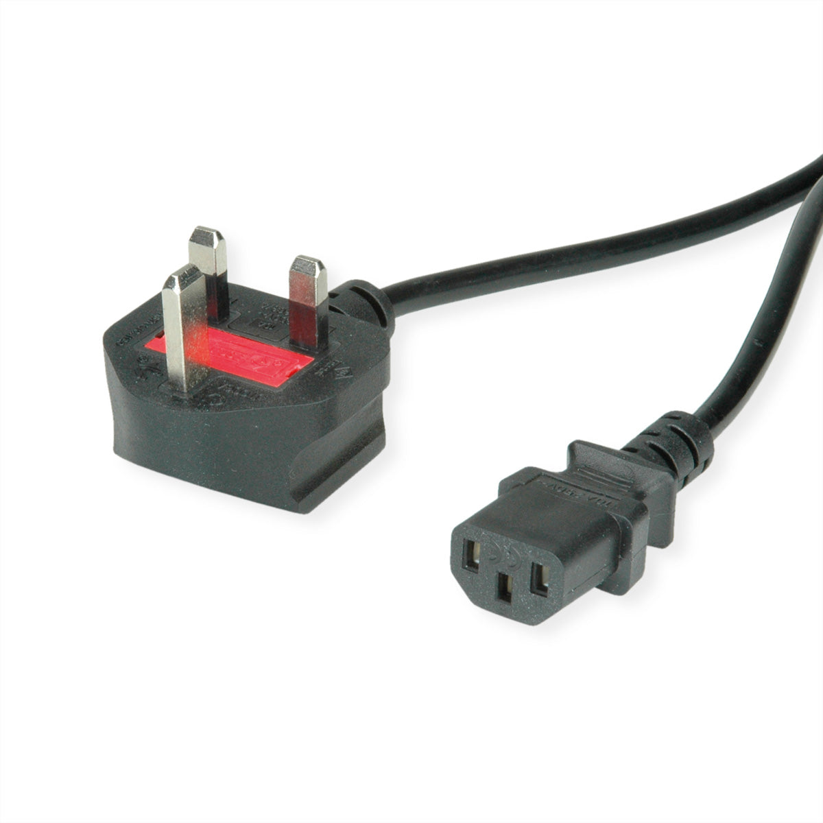 VALUE Netzkabel – UK (Typ G) – IEC C13, 1,95 m, 250 V/10 A, schwarz