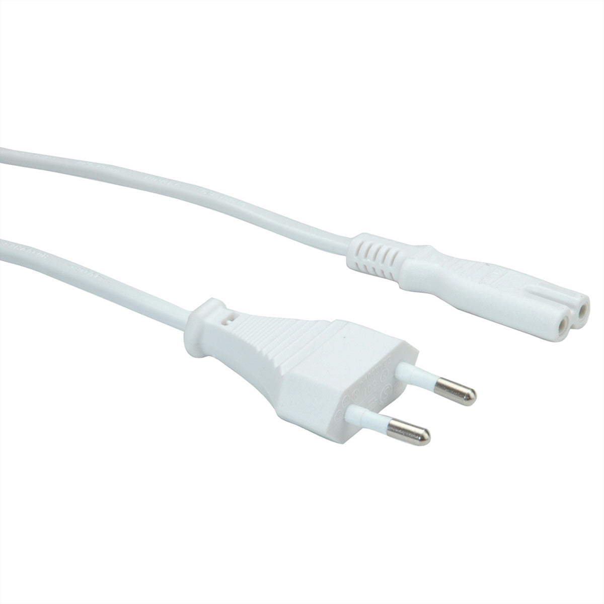 VALUE Netzkabel – Eurostecker (CEE 7/16) – IEC C7, 1 m, 250 V/2,5 A, weiss