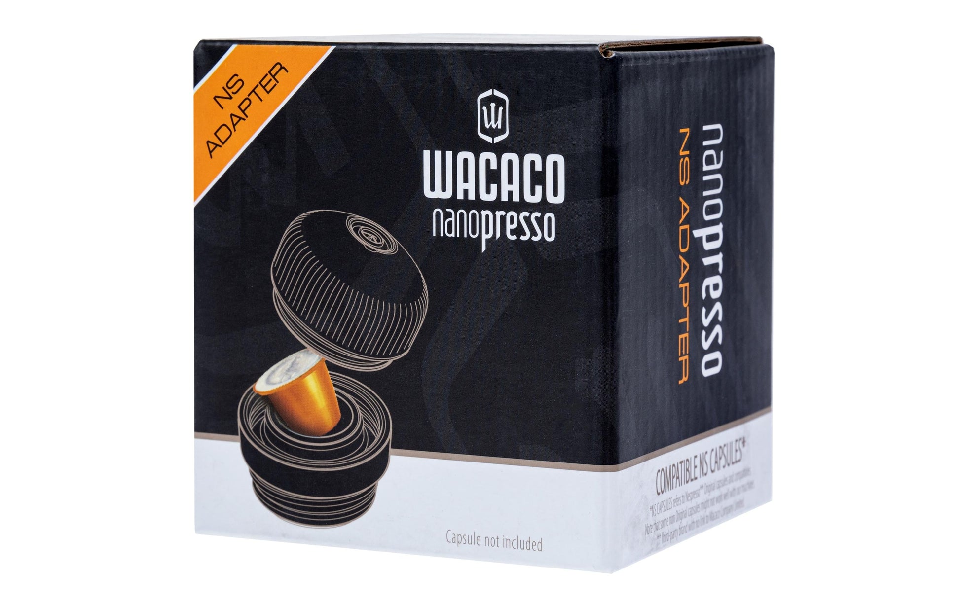 Wacaco Kapseladapter – 6,2 × 6,2 × 6,6 cm, für Nanopresso, Nespresso-Kapseln, Schwarz
