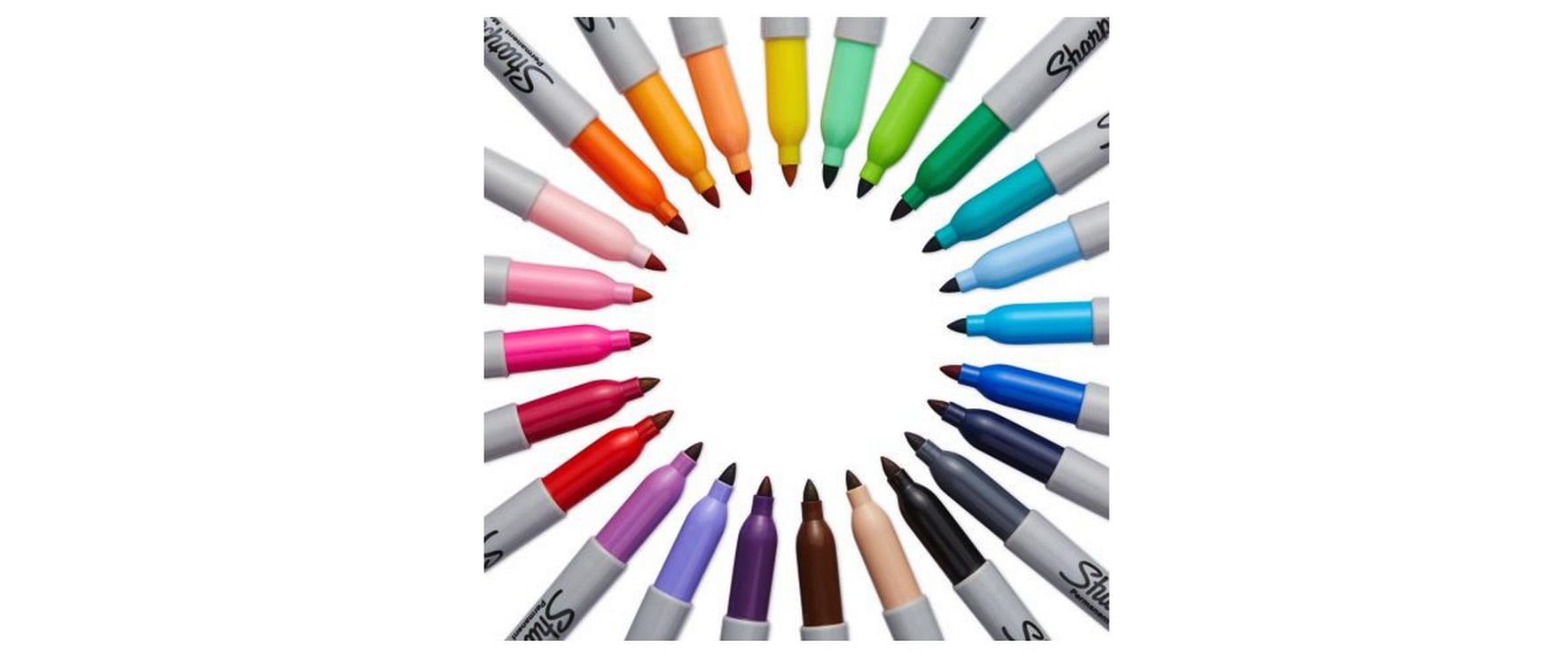 Sharpie Electro Pop Permanentmarker – Rundspitze 1 mm – Mehrfarbig – 24er-Pack
