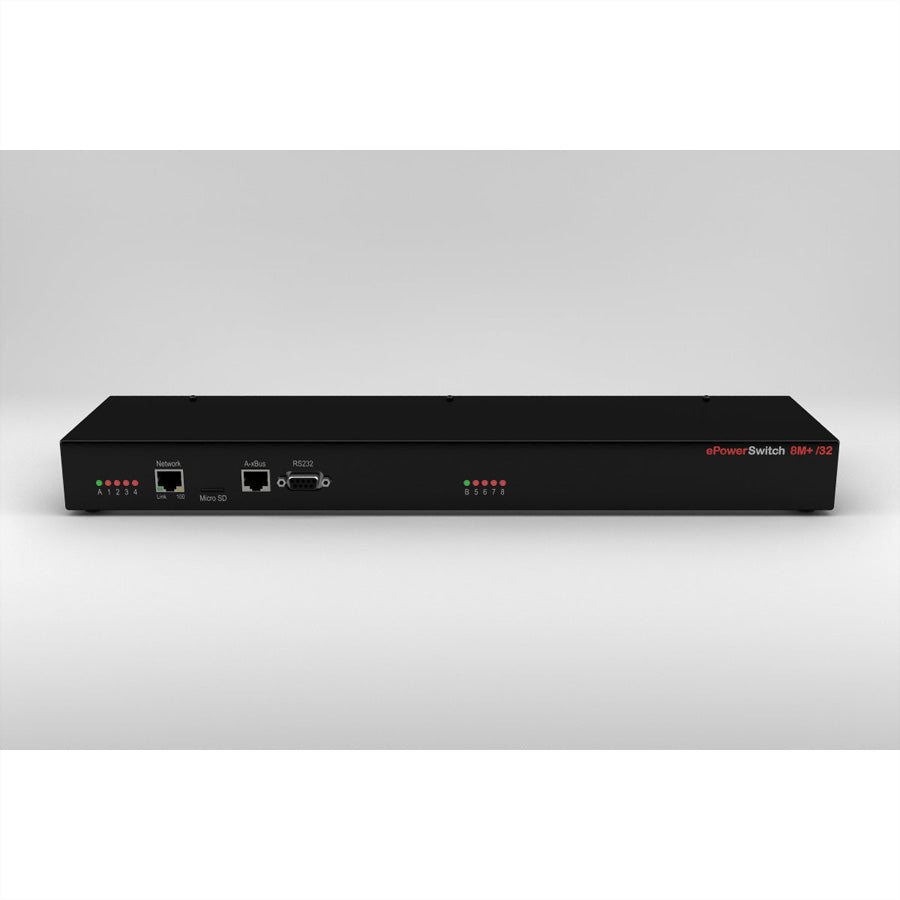 Neol Rack-Zugangsmodul – 230 V, 16 A – 2× C14 IN, 8× C13 OUT – Rackmontage, Schwarz – ePowerSwitch 8 M+/32
