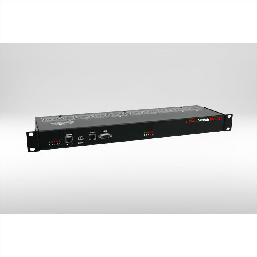 Neol Rack-Zugangsmodul – 230 V, 16 A – 2× C14 IN, 8× C13 OUT – Rackmontage, Schwarz – ePowerSwitch 8 M+/32