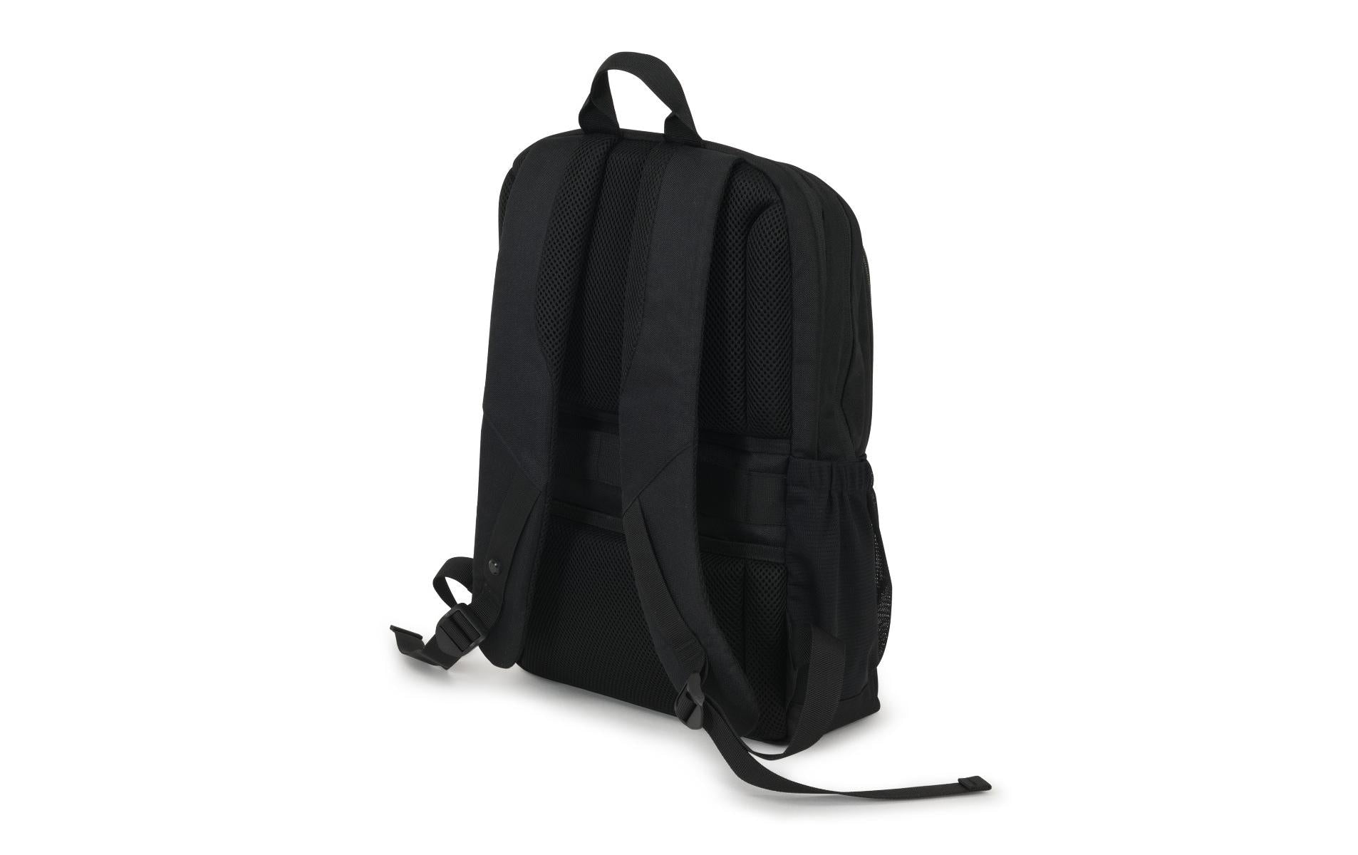 DICOTA Eco SCALE Notebook-Rucksack bis 17,3" – 100% recycelter PET, Trolley-Haltegurt – Schwarz