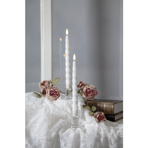 Star Trading LED Dinner Kerze – 2-teilig – Ø 2,1 × 24,5 cm – rosa, Timerfunktion