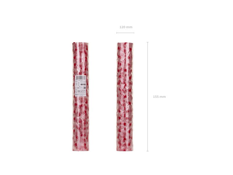 PartyDeco Tischläufer – Polyester, Herzmotiv, 36 cm × 9 m