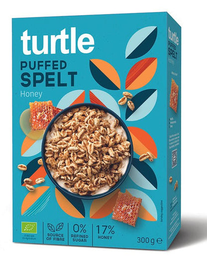turtle Cerealien Gepuffter Dinkel Honig – Bio, laktosefrei – 300 g