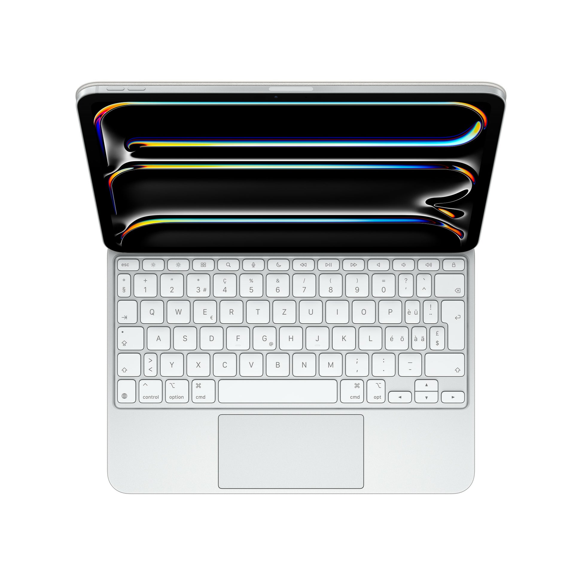 Apple Magic Keyboard – Tastatur, CH-Layout (DE-CH), beleuchtet, mit Touchpad, weiss – für iPad Pro 11" (M5)