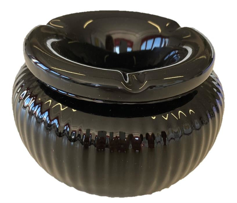 Dameco Aschenbecher (Sturm) – Schwarz – Ø 12,5 cm × 7,8 cm – Keramik – 1 Stk