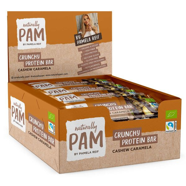 Naturally Pam Crunchy Protein-Riegel – Schokolade, bio, vegan – 12 × 30 g