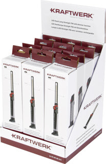 KRAFTWERK Taschenlampe Slimlight 700 – 700 lm, IP54, Akku (fest verbaut), dimmbar – Schwarz, 12er-Pack