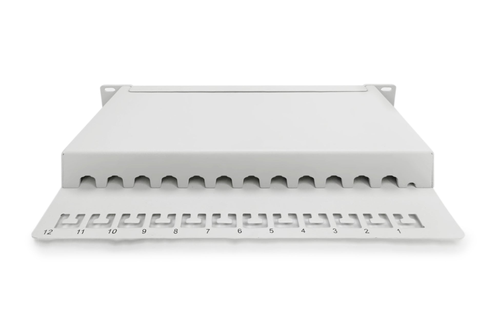 Digitus Patchpanel – Cat 6 (Klasse E), geschirmt, 12× RJ-45, 19", 1U, Grau