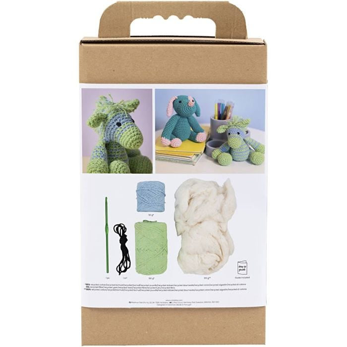 Creativ Company Häkelset Zebra – Mehrfarbig, Bio Baumwolle