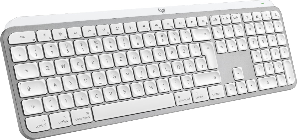 Logitech MX Keys S für Mac – Tastatur, kabellos (Bluetooth), DE-Layout (DE), Weiss – für macOS