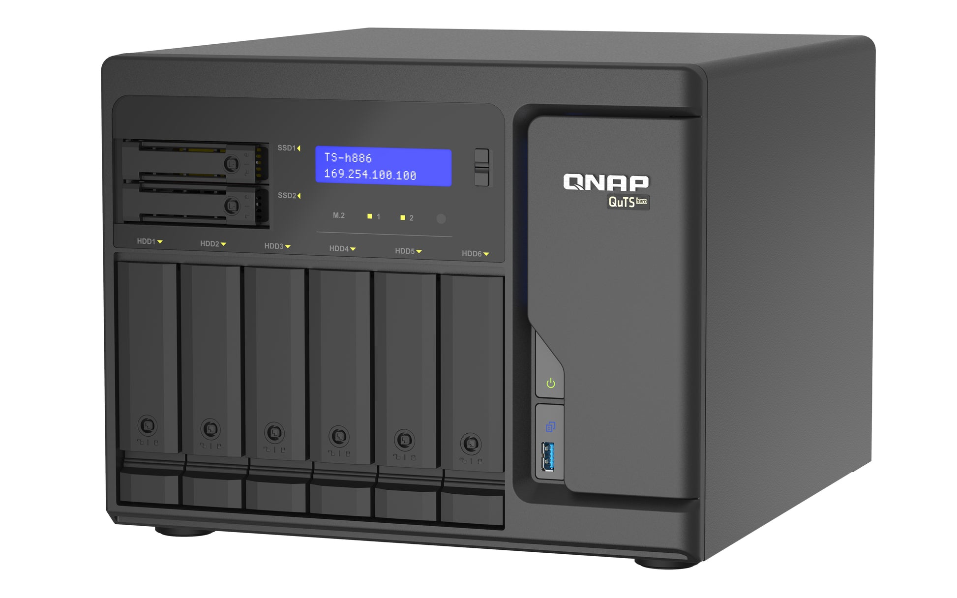 QNAP TS-h886-D1602-8G-BRO NAS – M.2, SATA III, QuTS hero, 8 Einschübe