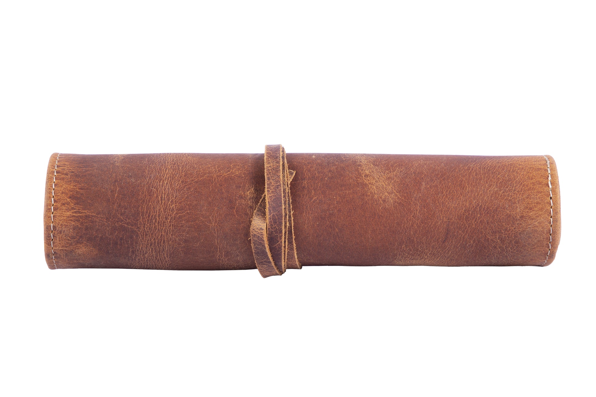 Alpenleder Etui Stifterolle, leer – braun/hellbraun – Leder