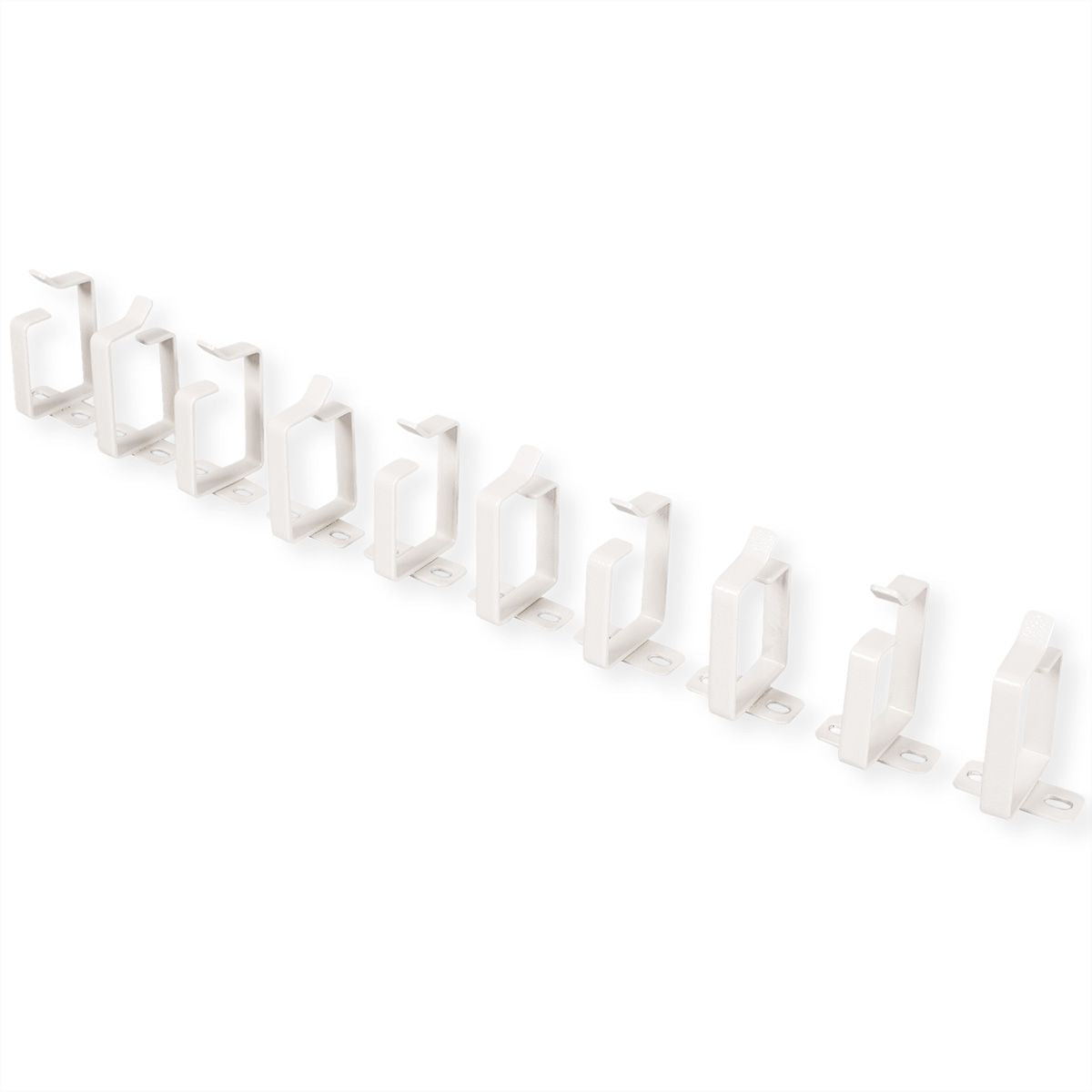 ROLINE Kabelführungsbügel – 10-teilig, mit Montageset, grau, Stahl, B 110 × H 45 × T 44 mm, für 19"-Schrank