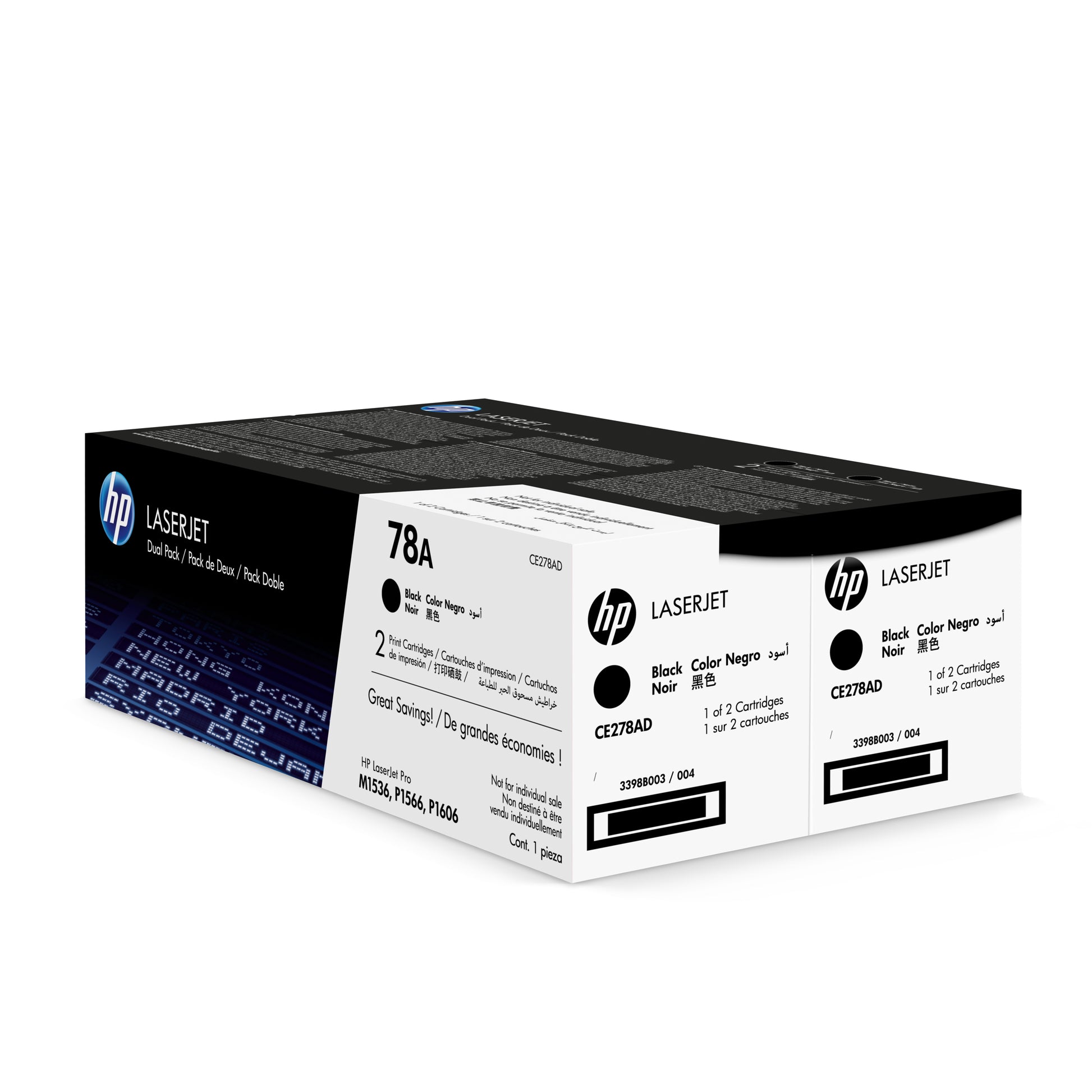 HP Toner-Multipack CE278AD – schwarz, 4200 Seiten – für HP LaserJet P1566/P1600/P1606 und andere