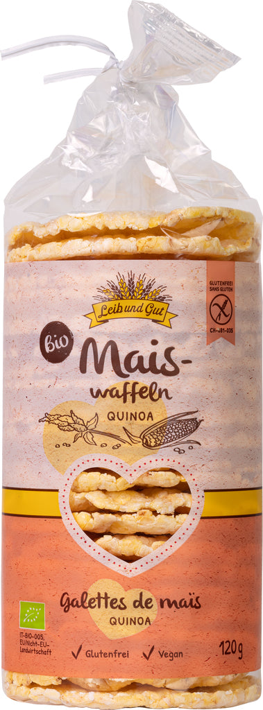 Leib und Gut Maiswaffeln – Quinoa, bio, glutenfrei – 120 g