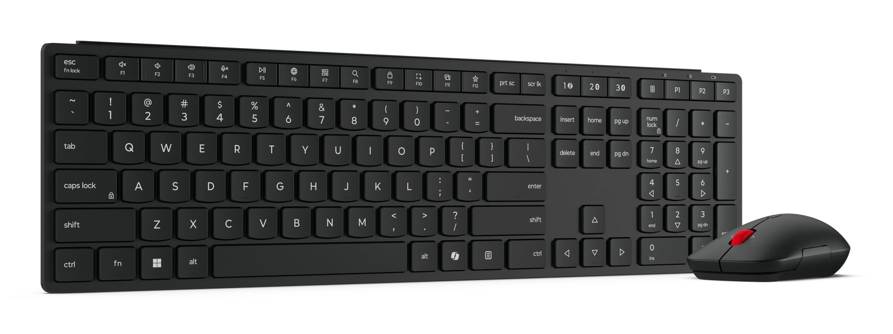 Lenovo Pro Combo – Tastatur- und Maus-Set – Bluetooth & 2,4 GHz USB-A (Empfänger) – QWERTY (US-INT) – Schwarz