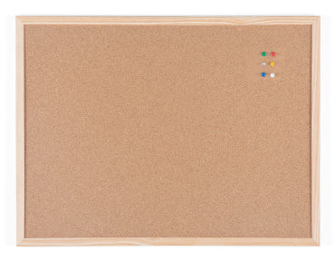 Bi-Office Korktafel – 60 × 45 cm – braun, Holzrahmen