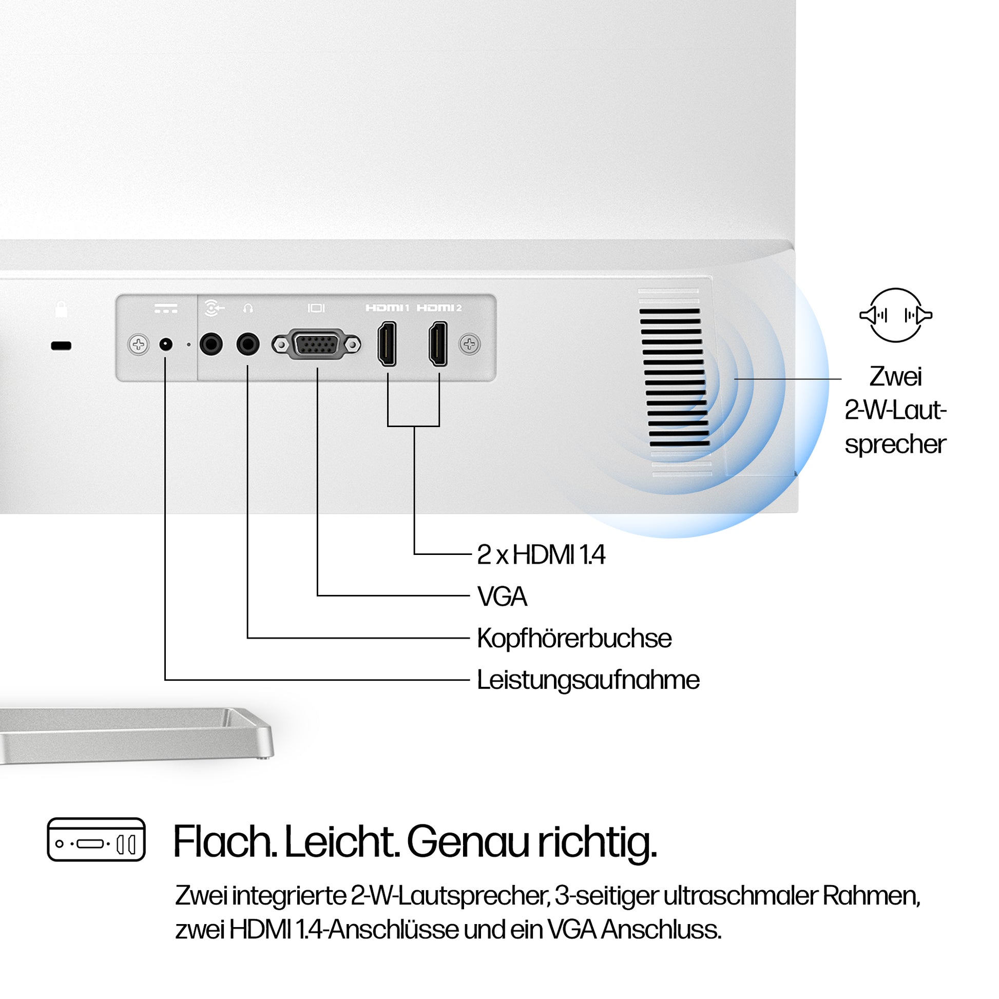 HP S5 527SA – Monitor, 1920 × 1080 (Full HD), Integrierte Lautsprecher