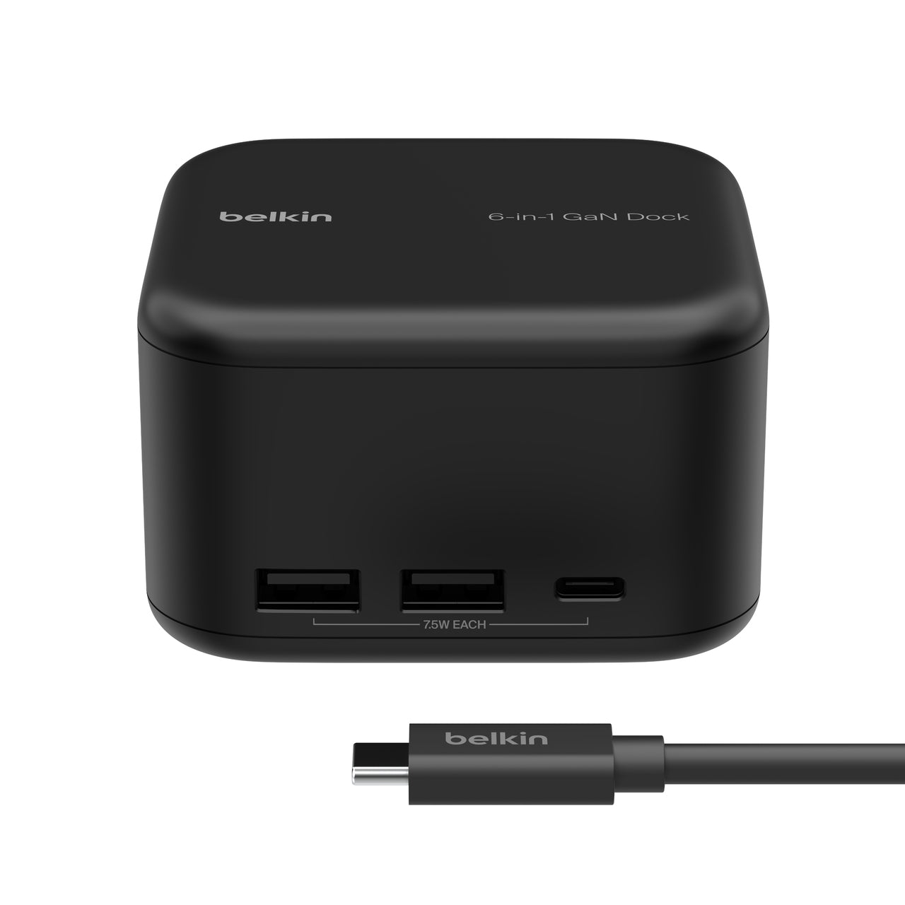Belkin INC018vfBK Multiport-Adapter – USB-C, 1× HDMI, 2× USB-A, 96 W PD, GbE, für Windows/Mac/ChromeOS