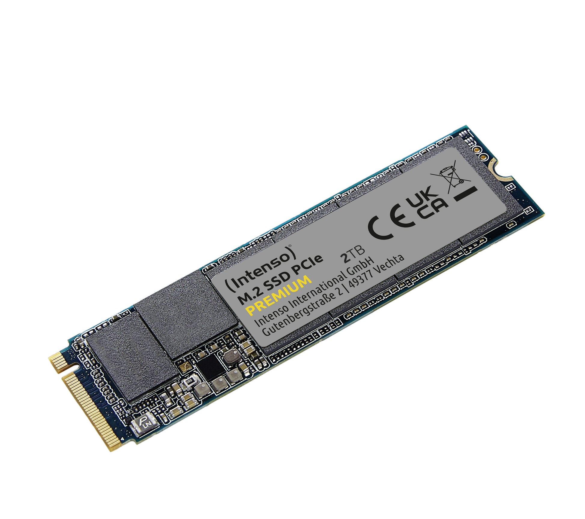 Intenso M.2 SSD Premium 3835470 – 2 TB, M.2 2280, PCIe Gen3 x4 NVMe 1.3, 2'100/1'700 MB/s