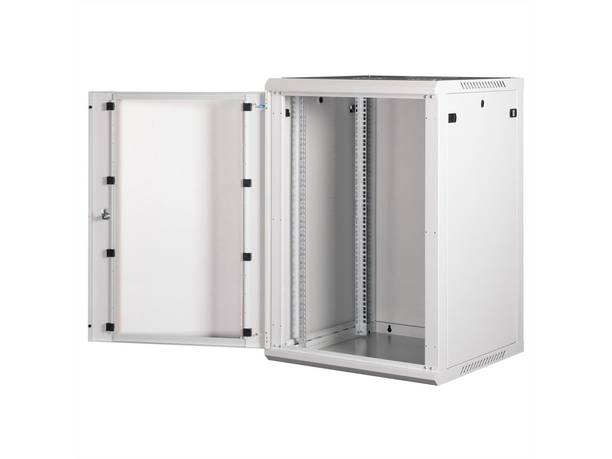 ROLINE Basic Plus – 19" Wandverteiler 18U, IP20, abschliessbar, 600 × 600 × 912 mm, lichtgrau, Stahl