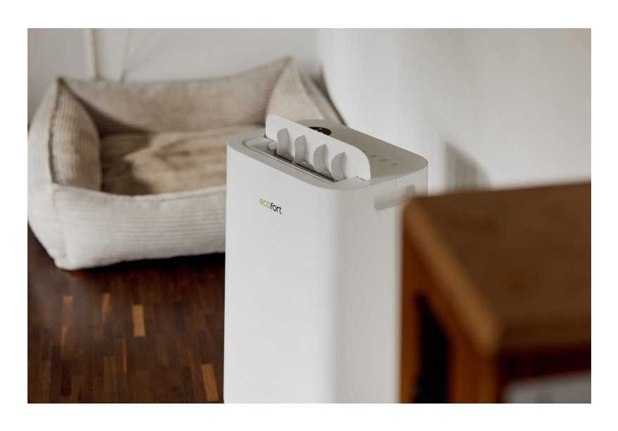 Ecofort Luftentfeuchter ecoQ 20L – 20 L/24 h, bis 50 m², Tank 4,5 l, Hygrostat, WLAN, App-Steuerung