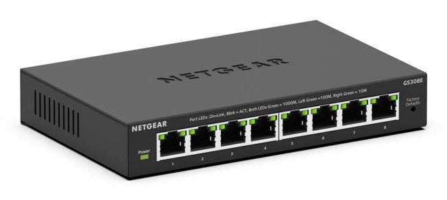 NETGEAR GS308E – Managed L2/L3 Switch – 8× 1G