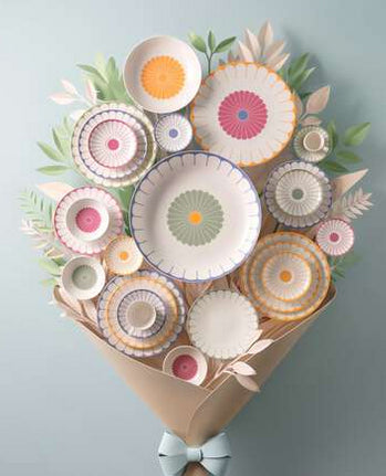 Villeroy & Boch Fleur Cassis Pastaschale – Porzellan, Rosa, Rund, 6 Stück