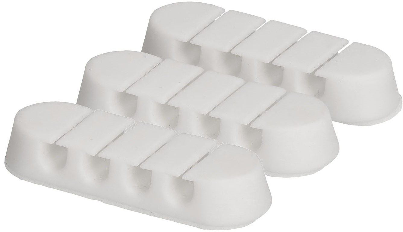 Max Hauri AG Max Hauri Kabelhalter, selbstklebend, Ø bis 7 mm, 3er-Pack – weiss