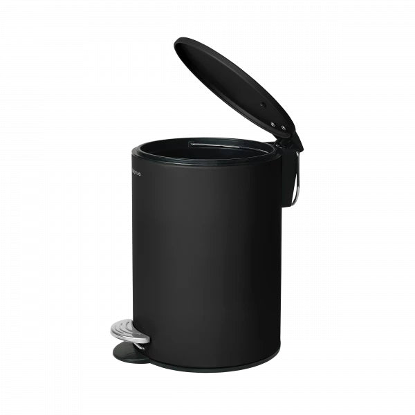 Blomus Treteimer TUBO – 3 l – Stahl, rund – schwarz