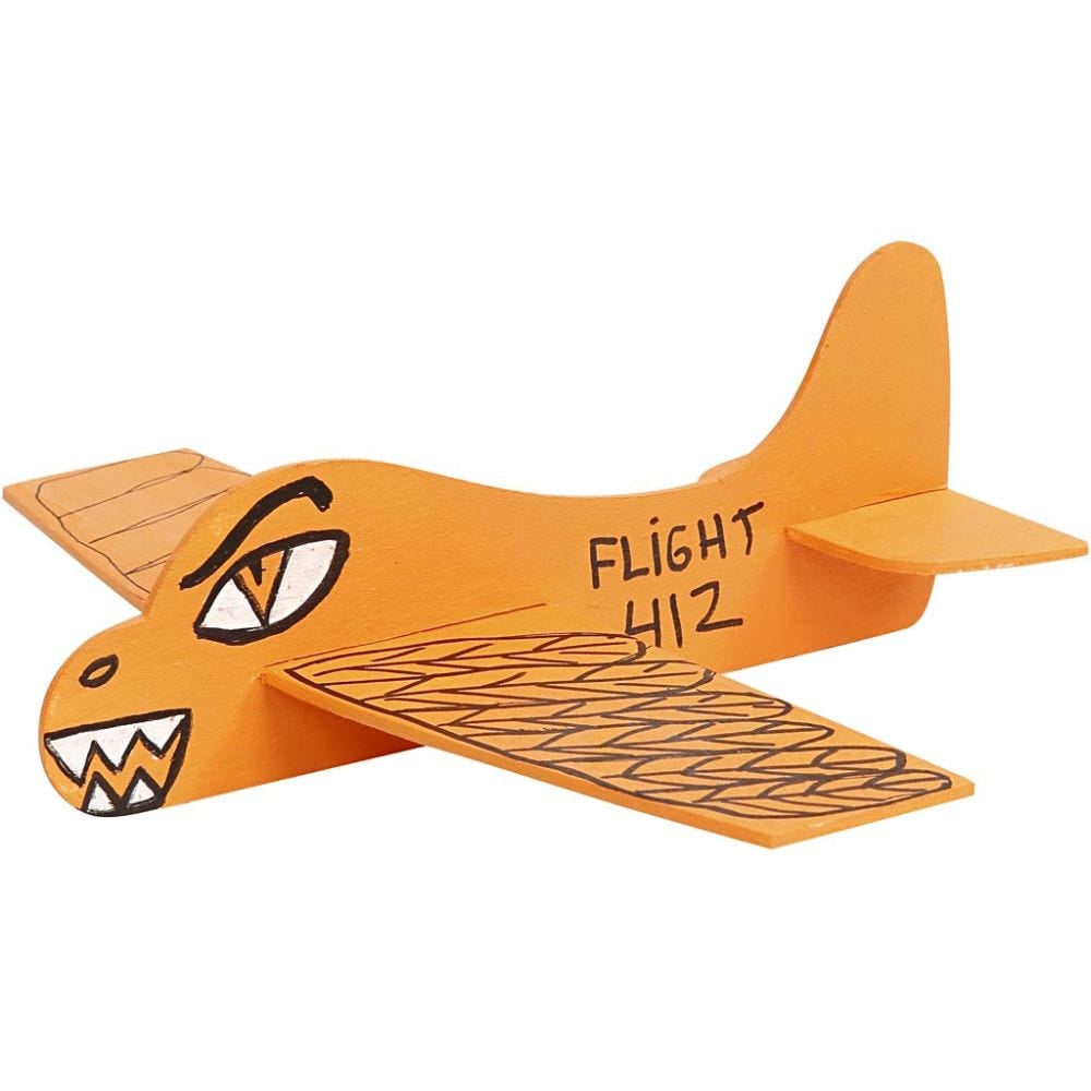 Creativ Company Holzrohling, Holz, Flugzeug, 21,5 × 25,5 × 5 cm, 20 Stk.