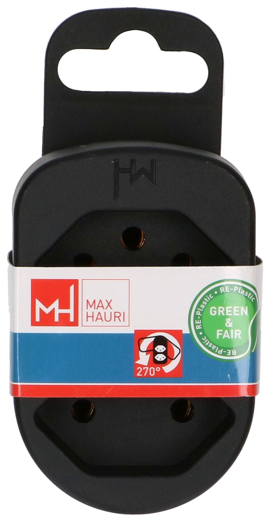 Max Hauri AG Max Hauri Steckdosenleiste, 2×T13, Eingang T12, ohne Schalter, IP20 – Schwarz