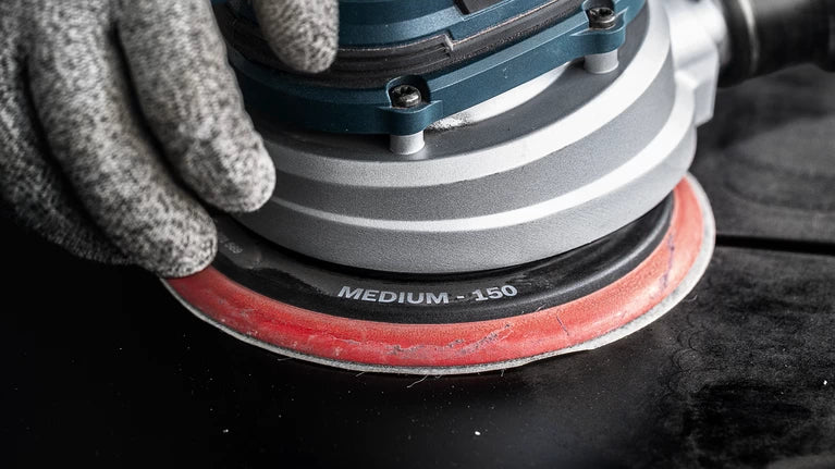 Bosch Stützteller, 150 mm, schwarz, rot