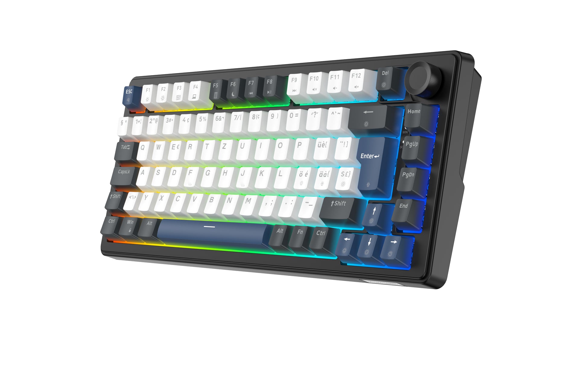 Deltaco Gaming DK480 – Gaming-Tastatur 75% – Mechanisch – Kabelgebunden (USB-C) – QWERTZ (CH) – RGB, Hot-Swap